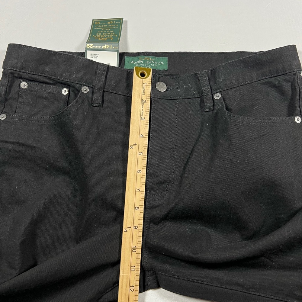 NWT Lauren Ralph Lauren Black Classic Bootcut Jeans Womens Size 14P - Picture 7 of 9